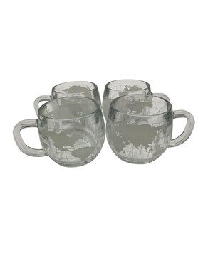 Nestle Nescafe World Globe Mugs Vinttage Set of 4 Collectible Promotional Item